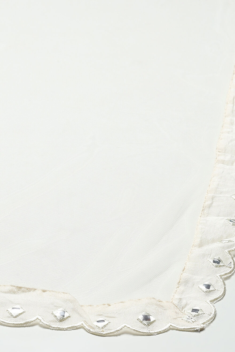 Ivory Cotton Blend Flared Kurta Churidar Suit Set Suit Set image number 3