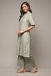 Sage Green Viscose Straight Printed 2 Piece Set image number 3