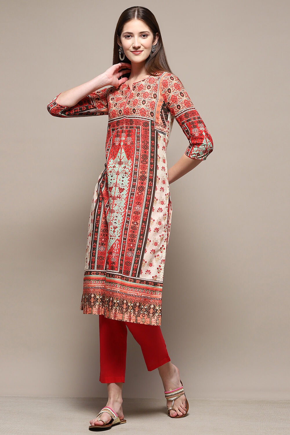 Green Cotton Straight 2 Piece Set image number 6