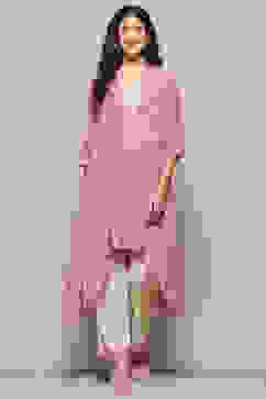 Pink Cotton Printed Kurta Set image number 6