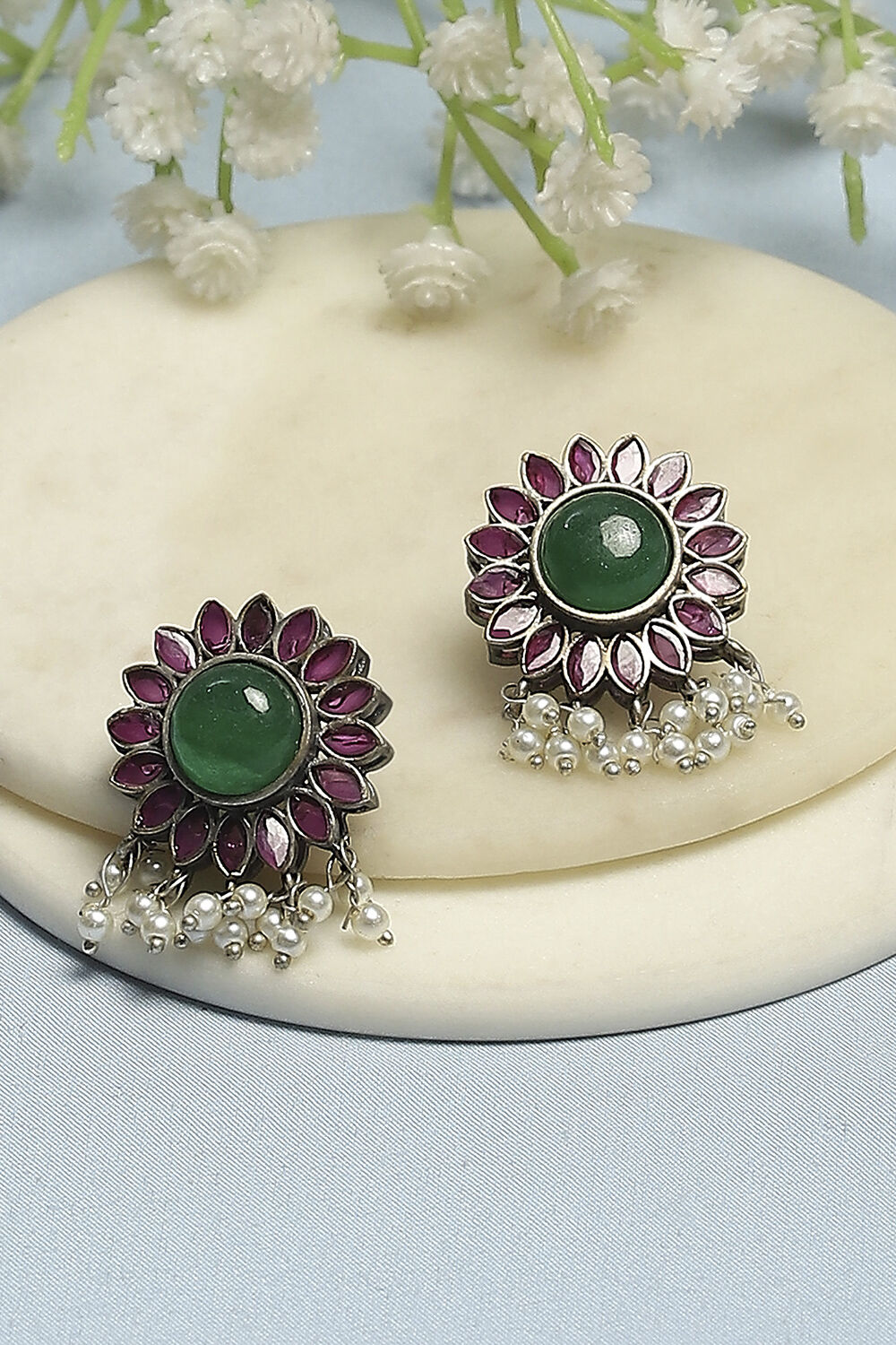 biba Green Pink Brass StudsGreen Pink Brass Studs-picture-133