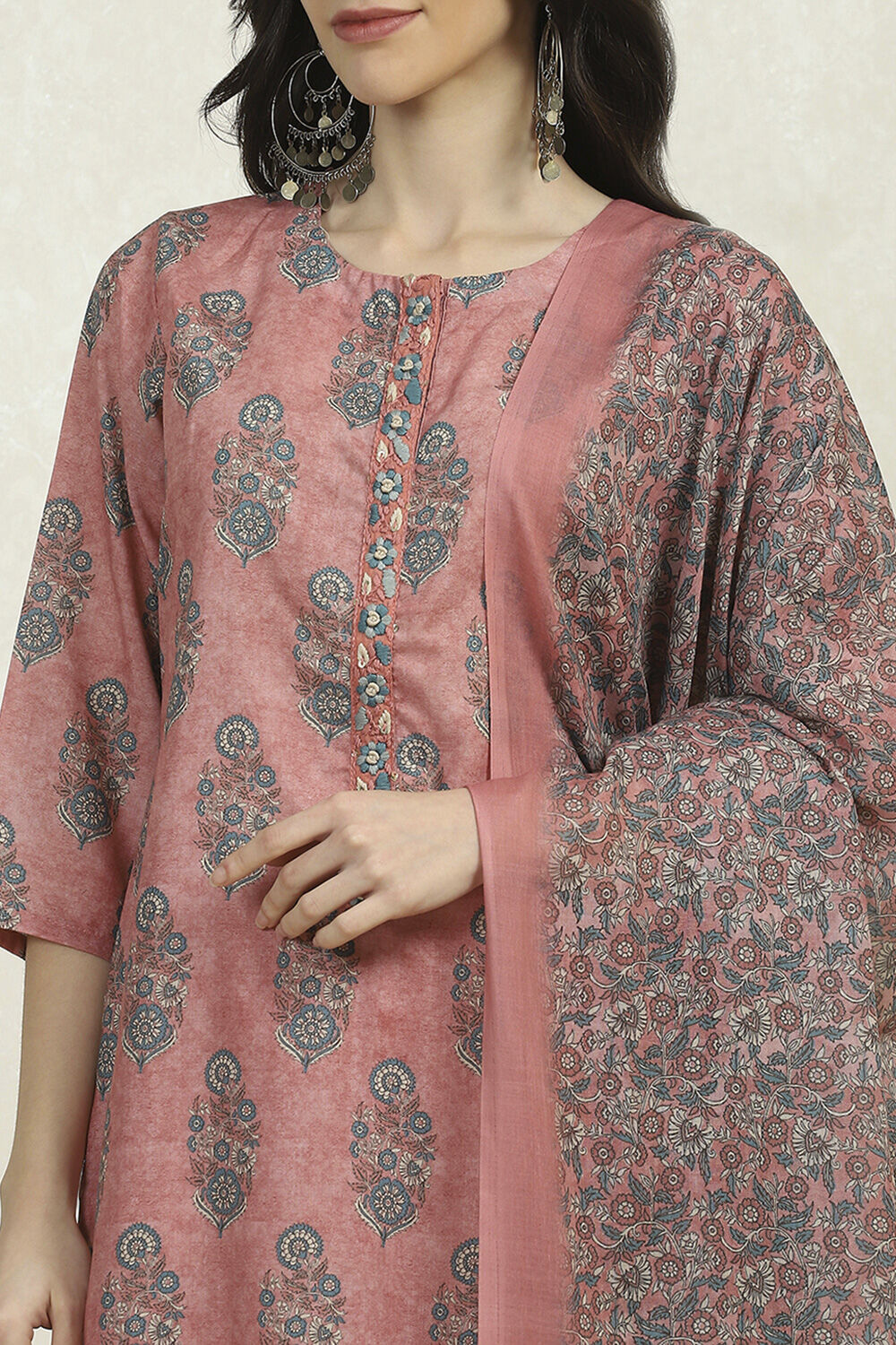 Lime Green Cotton Digital Print Unstitched Suit Set image number 2