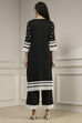 Black Chanderi Embroidered Straight Suit Set image number 4