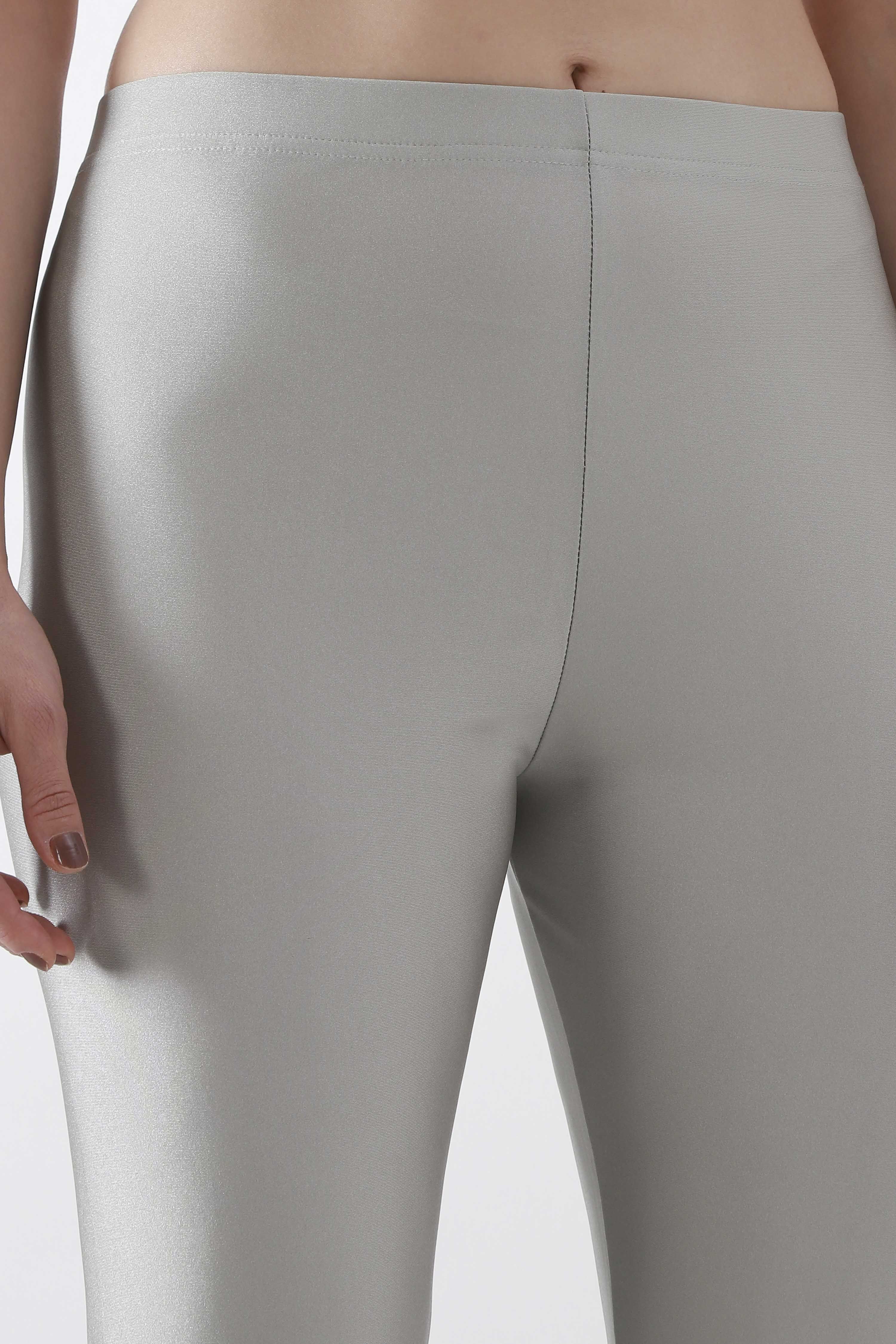 Silver Nylon Blend Leggings image number 1