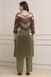 Mint Green Blended Straight Printed Kurta Pants Set image number 4