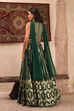 Green Jacquard Printed Mirror Work Lehenga Set image number 3