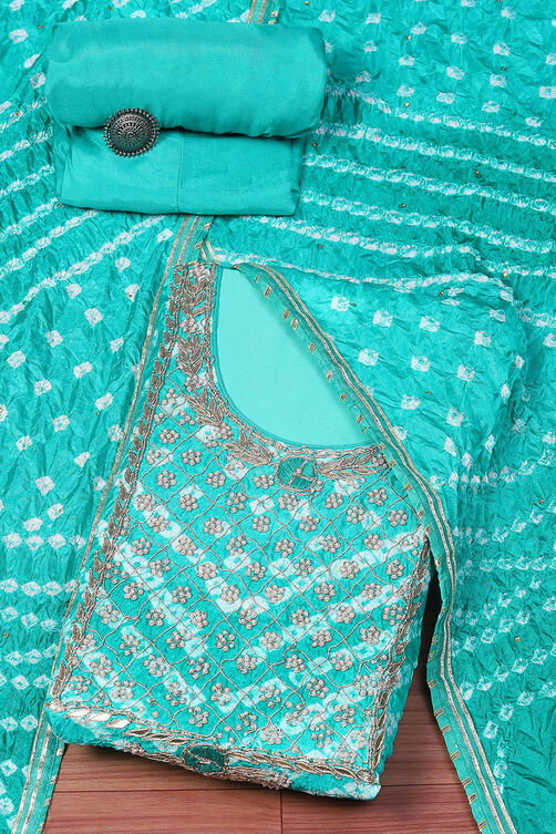 Orange Silk Blend Unstitched Suit set image number 0