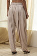 Beige Solid Straight Palazzos image number 5