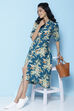 Peach Rayon A-line Printed Kurta Dress image number 0