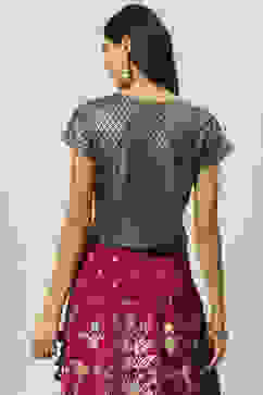 Black Art Silk Straight Printed Top image number 3