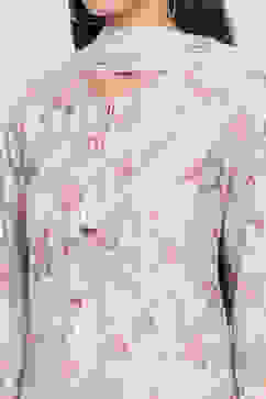 Grey Poly Metallic Straight Kurta Palazzo Suit Set image number 1