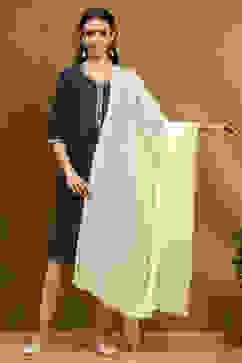 Off White Polyester Dupatta image number 4