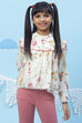 Off White Straight Rayon Printed Top image number 3