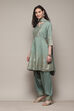 Sap Green Poly Viscose Straight Kurta Salwar Pant Suit Set image number 5