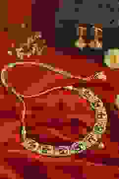 Green Pink Alloy Necklace Set image number 2