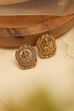 Gold Plated Brass Temple Stud Earrings image number 0