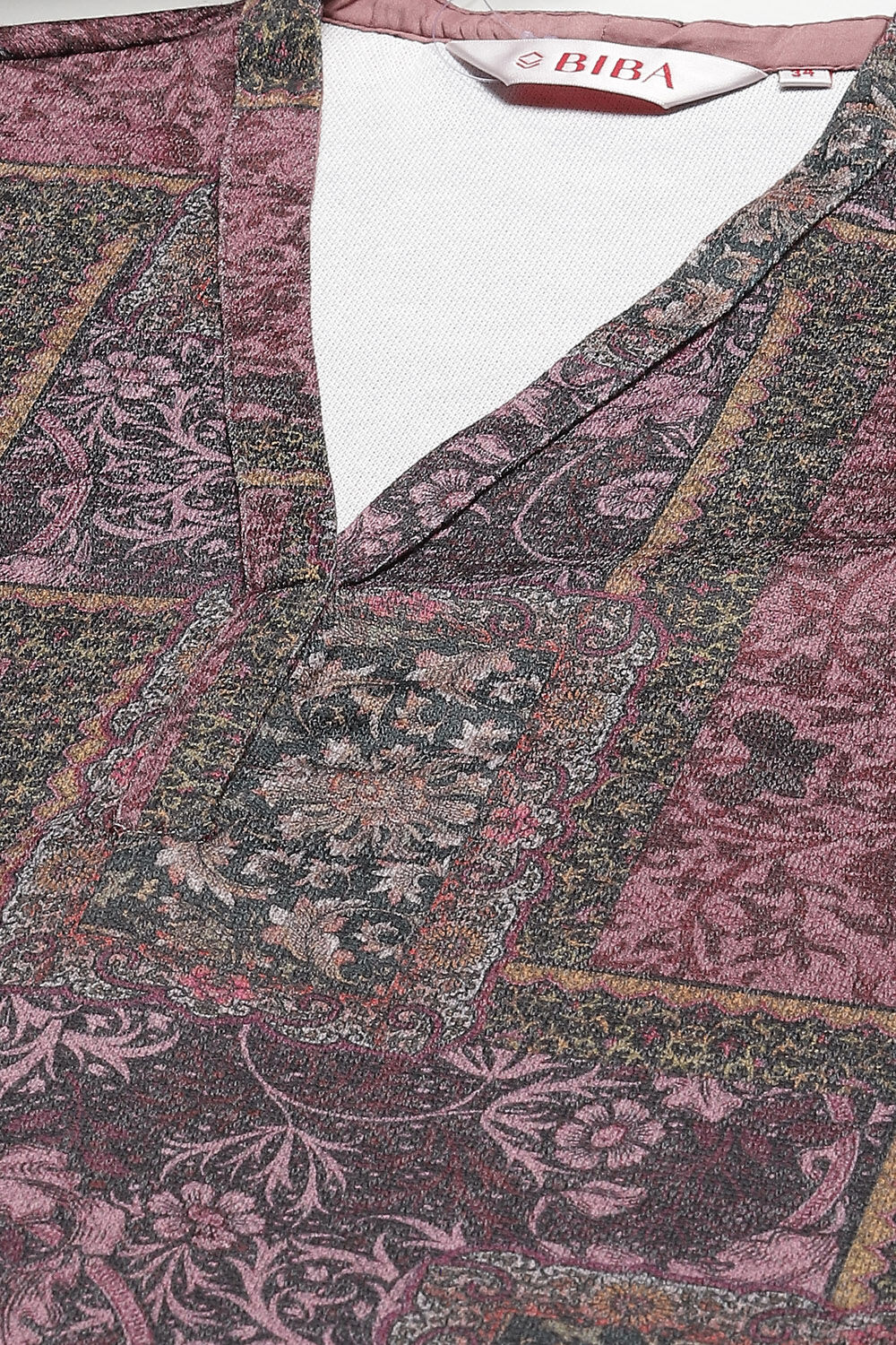 Oil Pink Straight Printed Kurta image number 3