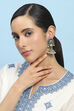 Navy Brass Jhumka image number 3