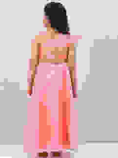 Peach Art Silk Girls Lehenga Set image number 4