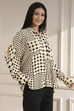 Ivory Viscose Asymmetric Printed Top image number 4