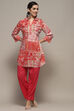 Fuschia Viscose Rayon Straight Kurti image number 0