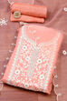 Baby Pink Chanderi Unstitched Suit Set image number 0
