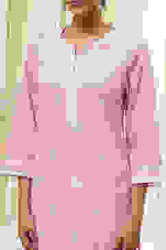 Light Pink Cotton Straight Kurta image number 1