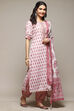 White Cotton Unstitched Suit Set image number 7