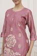Pink Chanderi Blend Printed Embroidered Unstitched Suit Set image number 2
