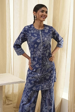 Indigo Pure Cotton Floral Co-ord Set image number 7