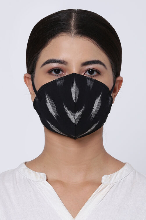 Black Cotton Yarndyed Face Mask image number 0