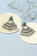 Oxidised Green Brass Earrings image number 0