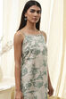 Green Cotton Floral Strappy Straight Kurta Set image number 1