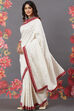 Rohit Bal Off White Chanderi Silk Solid Saree With Blouse image number 2