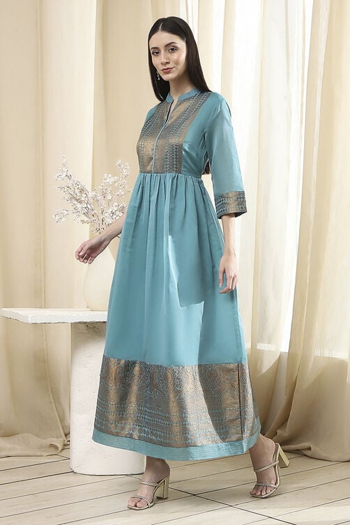Fuschia Polyester Blend  Kurta image number 2