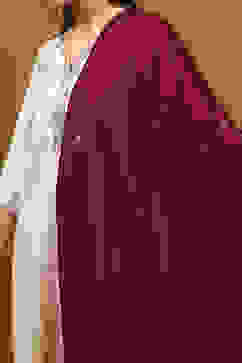 Wine Polyester Dupatta image number 1