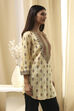 Beige Viscose Printed Straight  Short Kurta image number 4