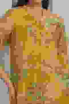 Yellow Viscose Chanderi Asymmetric Suit Set image number 1