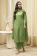 Blue Cotton Straight Kurta Palazzo Suit Set image number 6