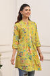 Green Cotton Printed Straight Kurti image number 4