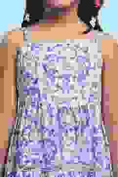 Pink Cotton Printed Tiered Suit Set image number 1