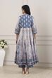 Blue Cotton Anarkali Suit Set image number 4