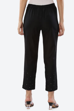 Black Poly Viscose Pants image number 4