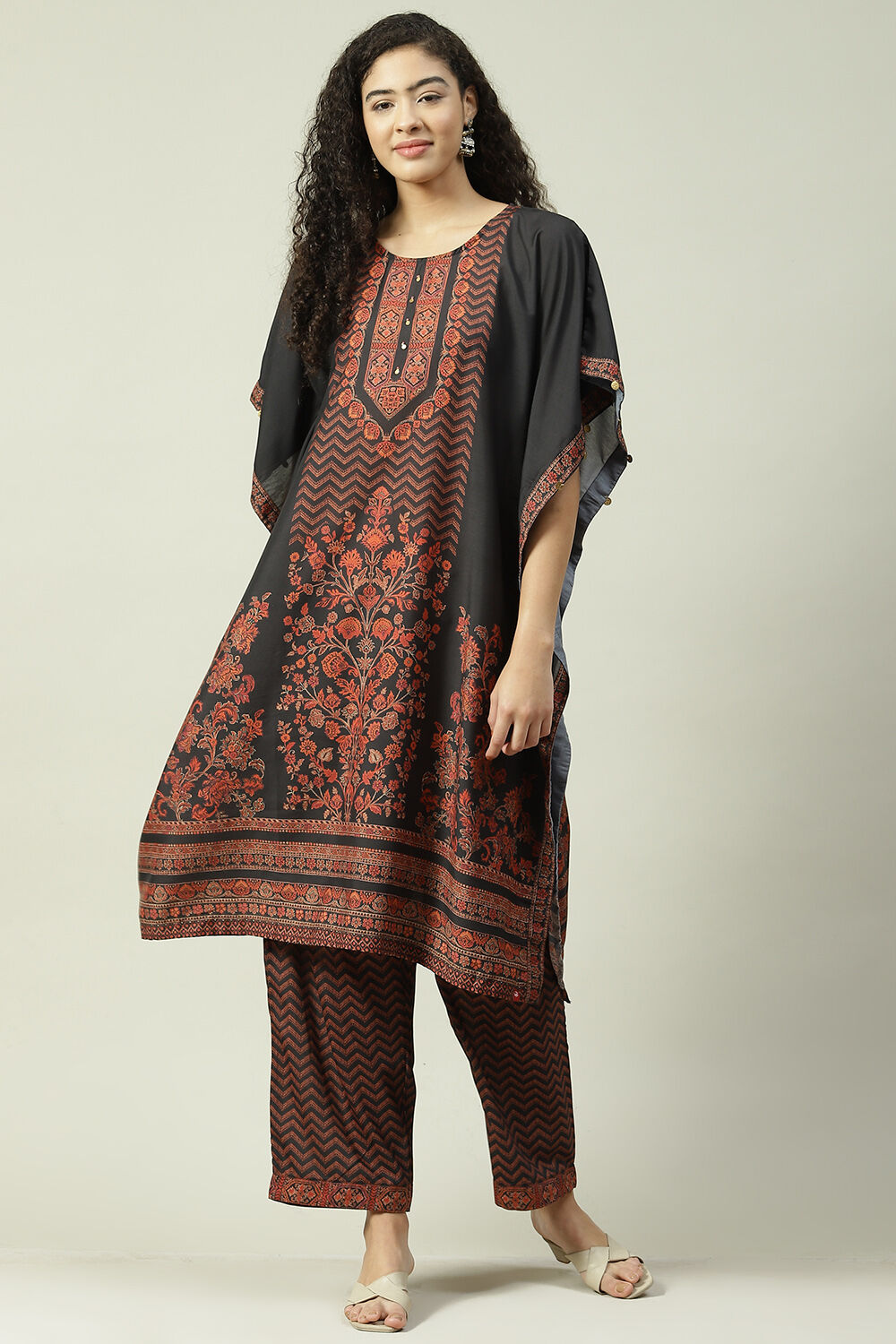 Beige Polyester Kaftan Set image number 0