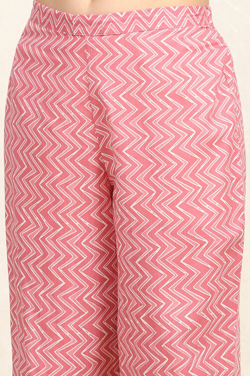 Purple Cotton Screen Printed Unstitched Suit Set image number 3