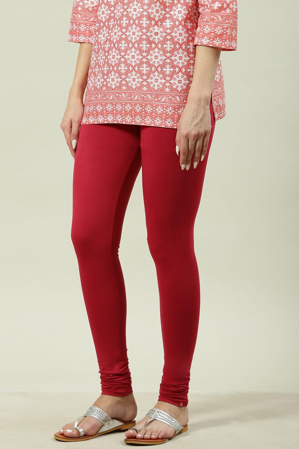 Camel Cotton Blend Solid Churidar image number 0
