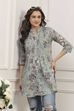 Green Cotton Printed Straight Kurti image number 0