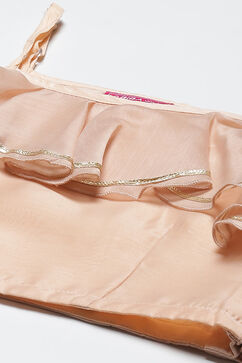 Off White Art Silk Layered Lehenga Set image number 1