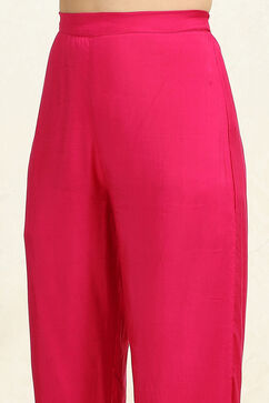 Pink Silk Blend Bandhej Crinkled Unstitched Suit Set image number 7