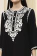 Black Embroidered Straight Short Kurta image number 1